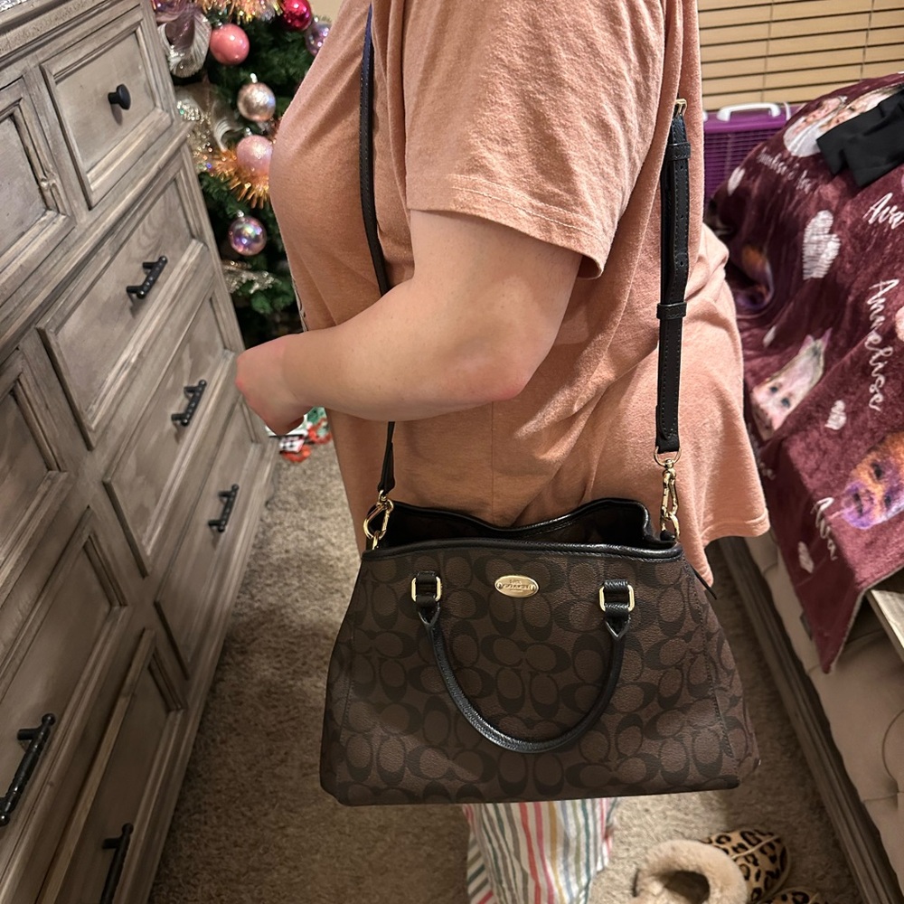 Coach Brown Patterned Shoulder Bag